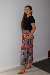 Vivid Bohemian Pattern Pants: Handcrafted Elegance with a Hippie Vibe
