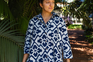 Handmade Indigo pattern shirt