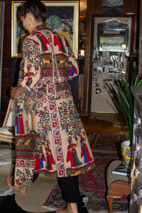 Egyptian Beige Pattern Long Shirt Dress